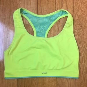 Victoria Secret reversible sport bra in neon/ blue